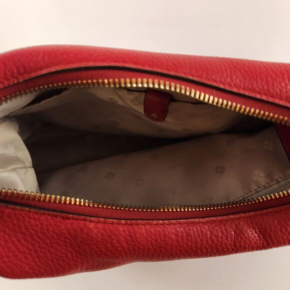 Kate Spade Jackson Street Mylie Red Pebble Leather Hobo Shoulder Bag Crossbody - Picture 6 of 11